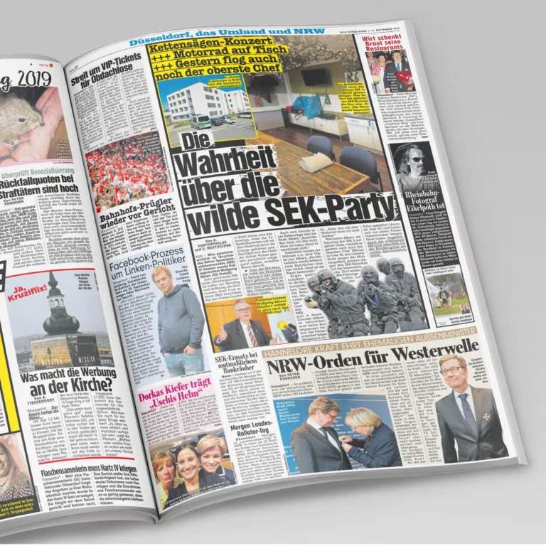 eine aufgeschlagene Ausgabe der BILD mit Regionalthemen- Nachrichten